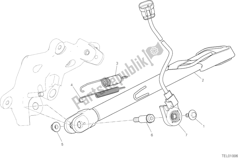 Tutte le parti per il Cavalletto Laterale del Ducati Multistrada 950 SW USA 2018